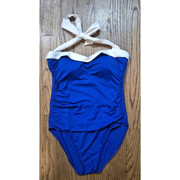 Ralph Lauren Haulter Ruched Slimming Bathingsuit Swimsuit Women's Size 12 - Picture 1 of 4
